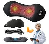Medevia DeepComfort Pad de massage électrique 3 en 1 - Soutien dorsal ergonomique avec soutien lombaire optimal, massage thermique, traction et vibration pour la taille (batterie A)