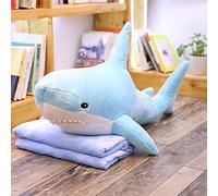 MEDFL 60-100cm Creative Mignon géant Polupar Shark Skin en Peluche Requin Manteau Semi-Fini Poisson Oreiller Jouets Dolll Cadeau pour Enfants Bébé 100cm Bleu Ciel