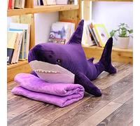 MEDFL 60-100cm Creative Mignon géant Polupar Shark Skin en Peluche Requin Semi-Fini Manteau Poisson Oreiller Jouets Dolll Cadeau pour Enfants Bébé 60cm Violet