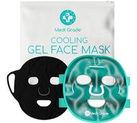 Medi Grade Masque Visage Froid avec Masque Visage Lycra et Pochette, Vert | Masque de gel froid pour le visage complet, fraîcheur relaxante après une longue journée, doux sur la peau, pochette incluse