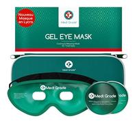 Medi Grade Masque Yeux Froid - Masque Yeux Réfrigérant en Gel Réutilisables x2 Coussinets et Sac de Rangement - Relaxation Partout avec la Compresse Froide Yeux à Sangles Réglables