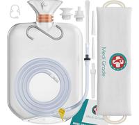 Medi Grade Trousse Lavement Intestinal Qualité à Domicile, 2 Litres - Kit Lavement Colon - Enema Kit Comprend une Poche Lavement Réutilisable Accessoires Instructions Sac de Transport