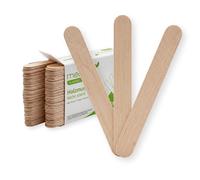MEDI-INN Lot de 100 spatules buccales en bois non stériles 15 cm, spatules à langue et spatules de bricolage, bâtonnets jetables en bois pour l'application de pommades, épilation, cabinet, laboratoire