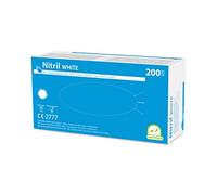 Medi-Inn Lot de 200 gants à usage unique en nitrile sans poudre et sans latex Blanc