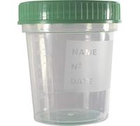 Medi-Inn Lot de 25 gobelets à urine avec couvercle à visser Vert 125 ml