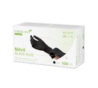 Medi-Inn+ Nitril black plus Gants jetables | Gants en nitrile noir dans une boîte distributrice pratique | sans poudre et sans latex (Medium 7-8, 100 pièces)