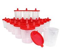 Medi-Inn+ Urinoir 125 ML avec Rouge Couverture de Snap-on Gobelet pour Analyse D' Urine Gobelets en Plastique 50 Stück