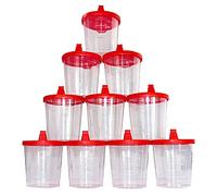 Medi-Inn+ Urinoir 125 ML avec Rouge Couverture de Snap-on Gobelet pour Analyse D' Urine Gobelets en Plastique 10 Stück