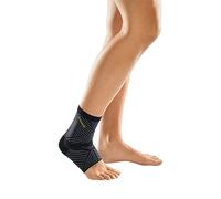 medi Levamed E+motion 3.0 Bandage de cheville sportif avec pelotte de quartz en silicone 3D extra fine | Taille II | Poignets confortables | Grande zone d'étirement | Avec aide à l'enfilage