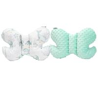 Medi Partner Oreiller pour bébé Papillon 100% coton en peluche Minky pour enfant soutien du cou pour voiture poussette voyage sommeil oreiller cervical rouleau de répétition