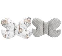 Medi Partner Oreiller pour bébé Papillon 100% coton en peluche Minky pour enfant soutien du cou pour voiture poussette voyage sommeil oreiller cervical rouleau de répétition