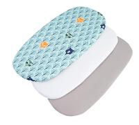 Medi Partners 3pcs Drap Housse Landau 86x40cm 100% Coton protège Matelas bébé