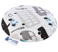 Medi Partners Coussin chauffant en noyaux de cerises pour bébé 180 g rond 15 cm 100% coton naturel chaleur + thérapie par le froid (Voitures grises)