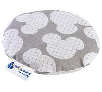 Medi Partners Coussin chauffant en noyaux de cerises pour bébé 180 g rond 15 cm 100% coton naturel chaleur + thérapie par le froid (Mickey la souris)