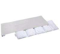 Medi Partners Bouillotte Noyau de Cerise Micro-onde Coussin Chauffant Micro Onde noyaux de cerise 60x20cm 800g 100% coton 5 Chambres par le froid Taie d'oreiller amovible (Gris)