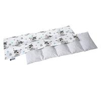 Medi Partners Bouillotte Noyau de Cerise Micro-onde Coussin Chauffant Micro Onde noyaux de cerise 60x20cm 800g 100% coton 5 Chambres par le froid Taie d'oreiller amovible (Teddy)