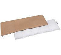 Medi Partners Bouillotte Noyau de Cerise Micro-onde Coussin Chauffant Micro Onde noyaux de cerise 60x20cm 800g 100% coton 5 Chambres par le froid Taie d'oreiller amovible (Beige)