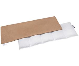 Medi Partners Bouillotte Noyau de Cerise Micro-onde Coussin Chauffant Micro Onde noyaux de cerise 60x20cm 800g 100% coton 5 Chambres par le froid Taie d'oreiller amovible (Beige)