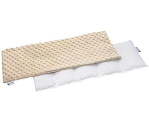 Medi Partners Bouillotte Noyau de Cerise Micro-onde Coussin Chauffant Micro Onde noyaux de cerise 60x20cm 800g 5 Chambres par le froid Taie d'oreiller amovible (Beige)