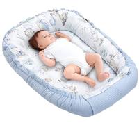 Medi Partners Cocon Bébé Réducteur de Lit Nid d'ange Gaufré 100x60x15cm | Réversible, coton 100 % et tissu gaufré, moelleux, idéal pour un nouveau-né, à la maison ou en voyage(Cerf et hérisson)