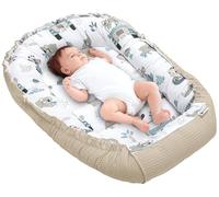 Medi Partners Cocon Bébé Réducteur de Lit Nid d'ange Gaufré 100x60x15cm | Réversible, coton 100 % et tissu gaufré, moelleux, idéal pour un nouveau-né, à la maison ou en voyage (Mint Zoo)