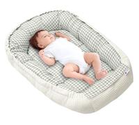 Medi Partners Cocon Bébé Réducteur de Lit Nid d'ange Gaufré 100x60x15cm | Réversible, coton 100 % et tissu gaufré, moelleux, idéal pour un nouveau-né, à la maison ou en voyage (Grille)