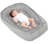 Medi Partners Cocon Bébé Réducteur de Lit Nid d'ange Gaufré 100x60x15cm | Réversible, coton 100 % et tissu gaufré, moelleux, idéal pour un nouveau-né, à la maison ou en voyage (Étoiles)