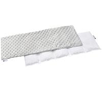 Medi Partners Coussin chauffant noyaux de cerise 60x20cm 800g Minky 5 Chambres par le froid Taie d'oreiller amovible (Gris)