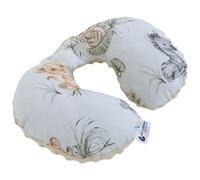 Medi Partners Coussin Voyage Enfant de Cou pour Bebe Repose Tete Voiture Oreiller Voyag - 100% Coton/Minky Oreill Cale Nuque Tour du Voiture Avion Bébé (Safari avec Beige Minky)