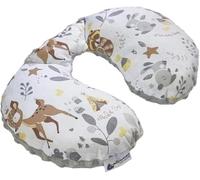 Medi Partners Coussin Voyage Enfant de Cou pour Bebe Repose Tete Voiture Oreiller Voyag - 100% Coton/Minky Oreill Cale Nuque Tour du Voiture Avion Bébé (Cerf avec Minky Gris)