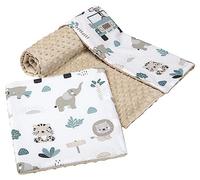 Medi Partners Couverture bébé avec Oreiller 100% Coton Minky pour Enfants Bilatéral 75x100 + 35x30cm Ensemble Multifonctionnel pour Un lit