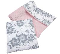 Medi Partners Couverture bébé avec Oreiller 100% Coton Minky pour Enfants Bilatéral 75x100 + 35x30cm Ensemble Multifonctionnel pour Un lit