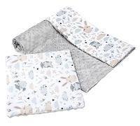 Medi Partners Couverture bébé avec Oreiller 100% Coton Minky pour Enfants Bilatéral 75x100 + 35x30cm Ensemble Multifonctionnel pour Un lit