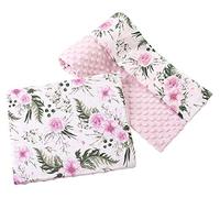 Couverture bébé avec Oreiller 100% Coton Minky pour Enfants Bilatéral 75x100 + 35x30cm Ensemble Multifonctionnel pour Un lit Medi Partners