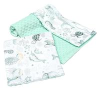 Medi Partners Couverture bébé avec Oreiller 100% Coton Minky pour Enfants Bilatéral 75x100 + 35x30cm Ensemble Multifonctionnel pour Un lit