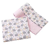 Medi Partners Couverture bébé avec Oreiller 100% Coton Minky pour Enfants Bilatéral 75x100 + 35x30cm Ensemble Multifonctionnel pour Un lit