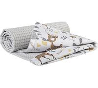 Medi Partners Couverture Bébé 100% Coton Waffle 75x100cm Mince sans Remplissage Multifonctionnel Bilatéral Doux Délicat pour Landaus
