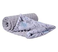Medi Partners Couverture Bebe Couvertures de Bébé Plaid Enfant Nouveau-né 100% Coton pour Cadeau Naissance 75x100cm Multifonctionnel Bilatéral pour Landaus (Fleurs Grises avec du Gris Minky)