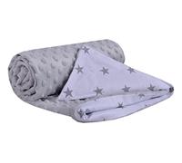 Medi Partners Couverture Bebe Couvertures de Bébé Plaid Enfant Nouveau-né 100% Coton pour Cadeau Naissance 75x100cm Multifonctionnel Bilatéral pour Landaus (Étoiles Grises avec Minky Grise)