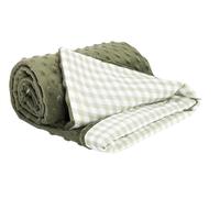 Medi Partners Couverture Bebe Couvertures de Bébé Plaid Enfant Nouveau-né 100% Coton pour Cadeau Naissance 75x100cm Multifonctionnel Bilatéral pour Landaus (Grille avec Olive Minky)