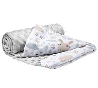 Medi Partners Couverture Bebe Couvertures de Bébé Plaid Enfant Nouveau-né 100% Coton pour Cadeau Naissance 75x100cm Multifonctionnel Bilatéral pour Landaus (Glade avec Minky Gris)