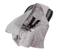 Medi Partners nid d'ange Bebe été Couverture enveloppante Bébé Siege Auto 85x85cm Couvertures Bebe nid d'ange Une Douce Oeko-Tex Moelleuse pour landaus (Étoiles avec Minky Gris)