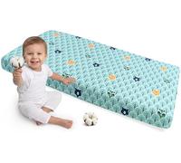 Medi Partners Drap Housse 60x120 Bebe Matelas Enfant Bébé - 100% Coton Fitted Draps Lit pour Baby Bed Cover Sheets literie Mattress Couette (Forêt avec Menthe)