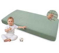 Medi Partners Drap Housse 60x120 lit Bebe Matelas Enfant Bébé - 100% Coton Mousseline Fitted Draps Lit pour Baby Bed Cover Sheets Matela literie Mattress Couette (Olive)