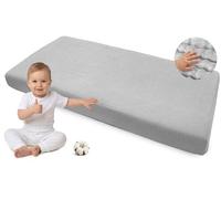 Medi Partners Drap Housse 60x120 lit Bebe Matelas Enfant Bébé - 100% Coton Mousseline Fitted Draps Lit pour Baby Bed Cover Sheets Matela literie Mattress Couette (Gris)