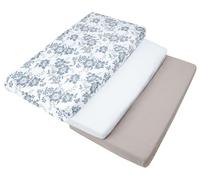 Medi Partners Drap Housse 60x120 Lot de 3 Draps lit Bebe Matelas Enfant Bébé - 100% Coton Fitted Draps Lit pour Baby Bed Cover Sheets Matela literie Mattress Couette (Berry-Blanc-Gris)
