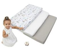 Medi Partners Drap Housse 60x120 Lot de 3 Enfant Bébé - 100% Coton Fitted Lit pour Baby Bed Cover Sheets literie Mattress Couette (Cerf et Hérisson-Blanc-Gris)