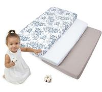 Medi Partners Drap Housse 60x120 Lot de 3 Enfant Bébé - 100% Coton Fitted Lit pour Baby Bed Cover Sheets literie Mattress Couette (Berry-Blanc-Gris)