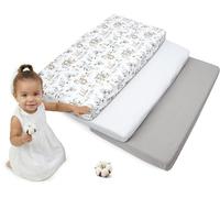 Medi Partners Drap Housse 60x120 Lot de 3 Draps lit Bebe Matelas Enfant Bébé - 100% Coton Fitted Draps Lit pour Baby Bed Cover Sheets Matela literie Mattress Couette (Cerf et Écureuil-Blanc-Gris)