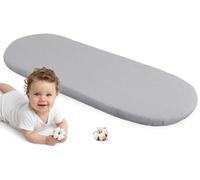 Medi Partners Drap Housse Nacelle 86x40cm Bebe Matelas Lit Couffin Cododo Landau - 100% Coton Ovale Poussette Bébé Fitted Sheets Cover pour Mattress (Gris)